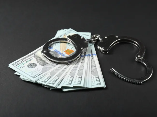 cash and handcuffs